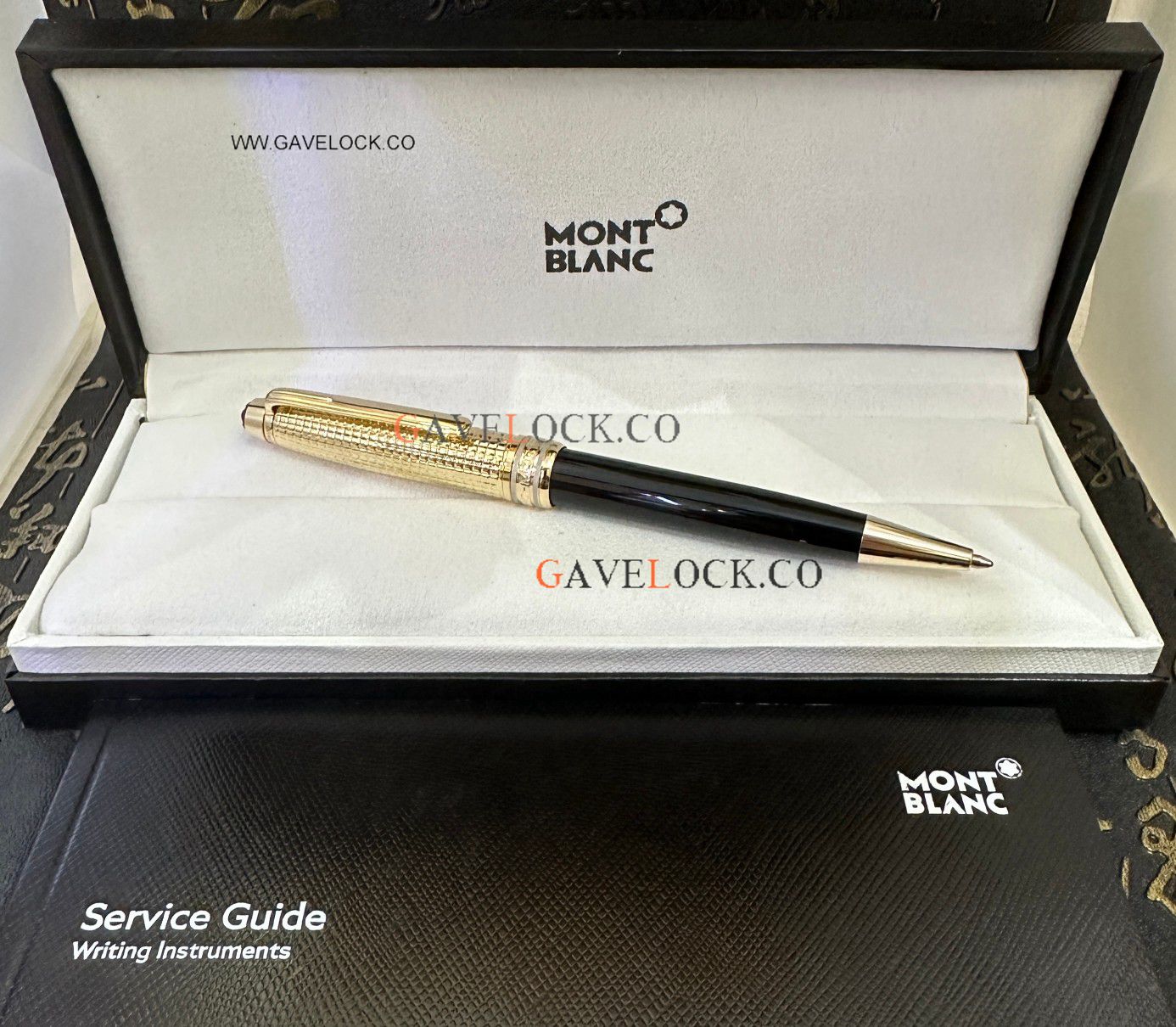 Nice Quality Montblanc Meisterstuck Doue Black Resin /Gold Cap Ballpoint 164